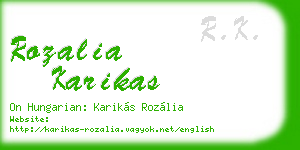 rozalia karikas business card