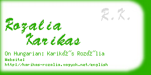 rozalia karikas business card